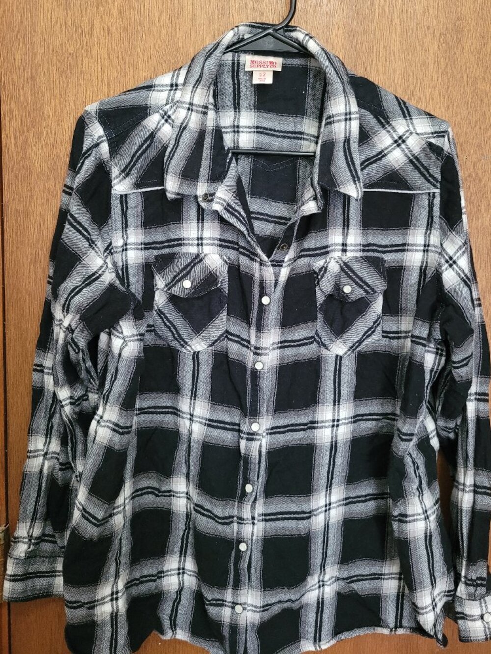 Black & White Western Style Plaid Flannel Shirt Mossimo Supply Co. Size 2l